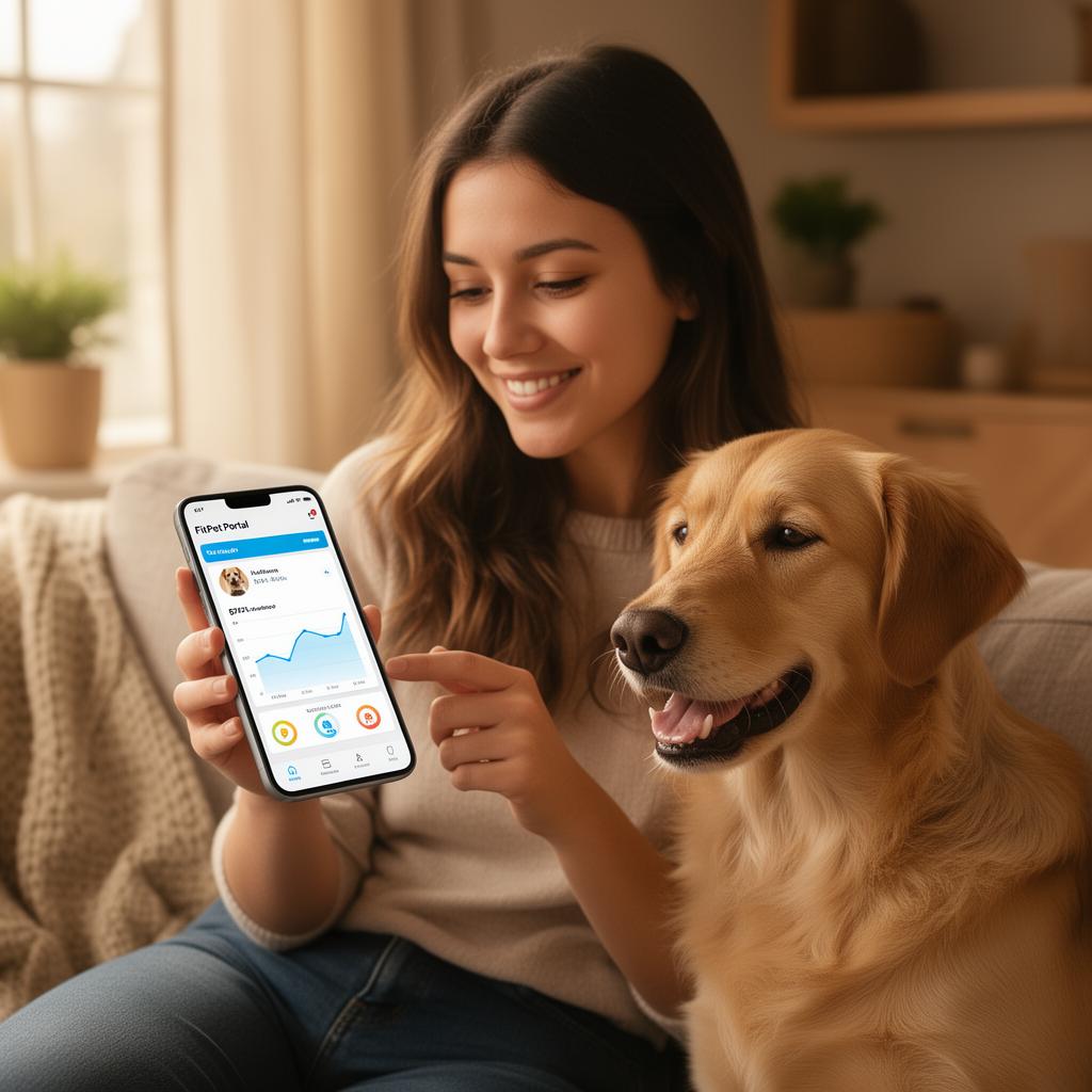 Tutora acessando o Portal FitPet no celular
